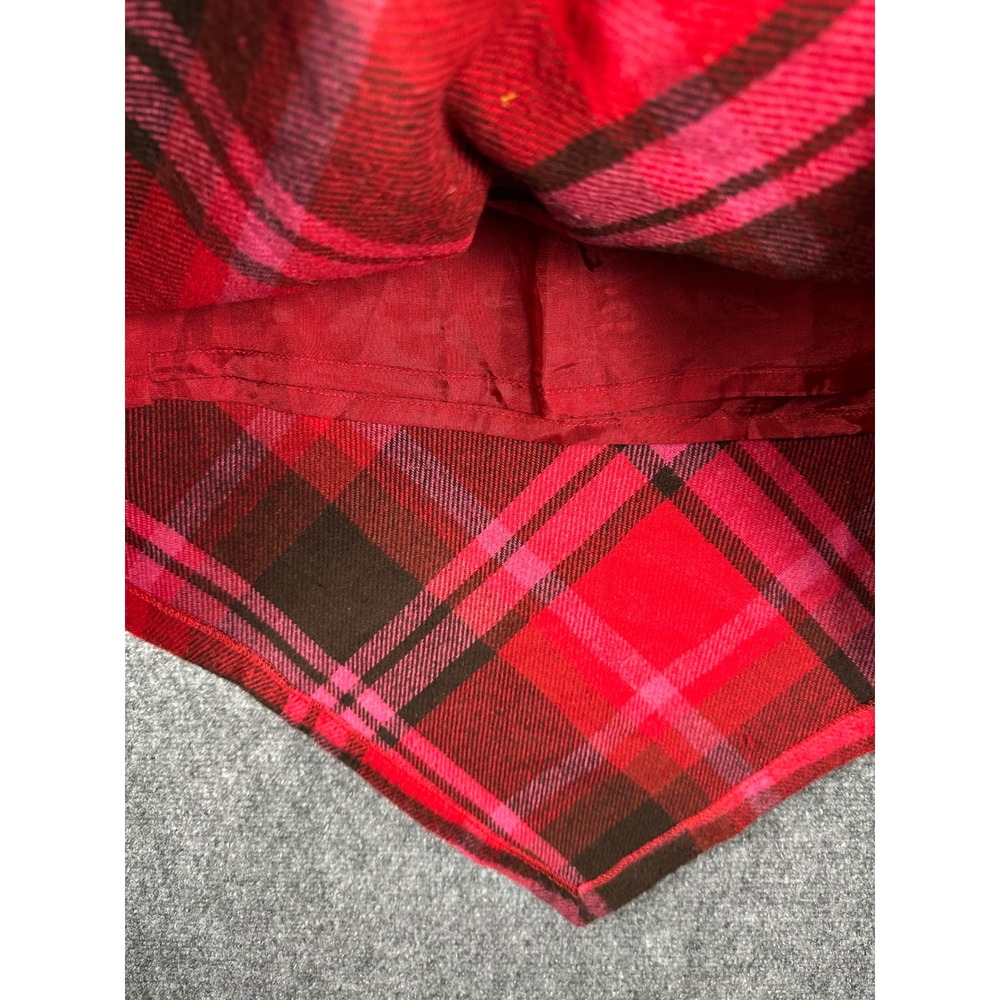 French Connection Handkerchief Hem Skirt Womens 6 Red‎ Plaid Wool Blend Academic - Picture 5 of 7